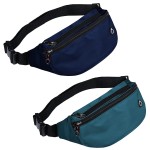2 Packs Fanny Packs for Men and Women, Waterproof Sports Waist Pack Bag for Travel Hiking Running Hands-free