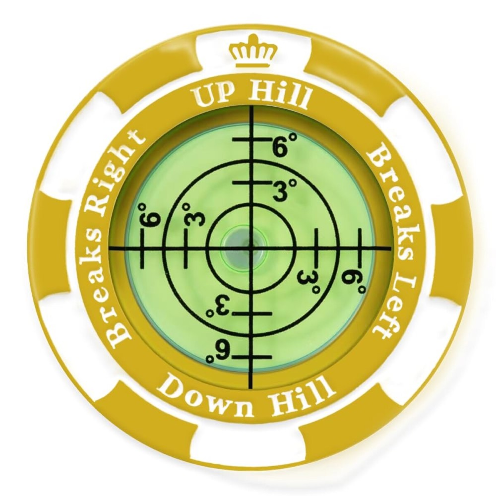 SlopeMaster ProGreen Reader - Golf Ball Marker with High Precision Green Reading Aid Golf Accessories for Men Women (Orange-Yellow)