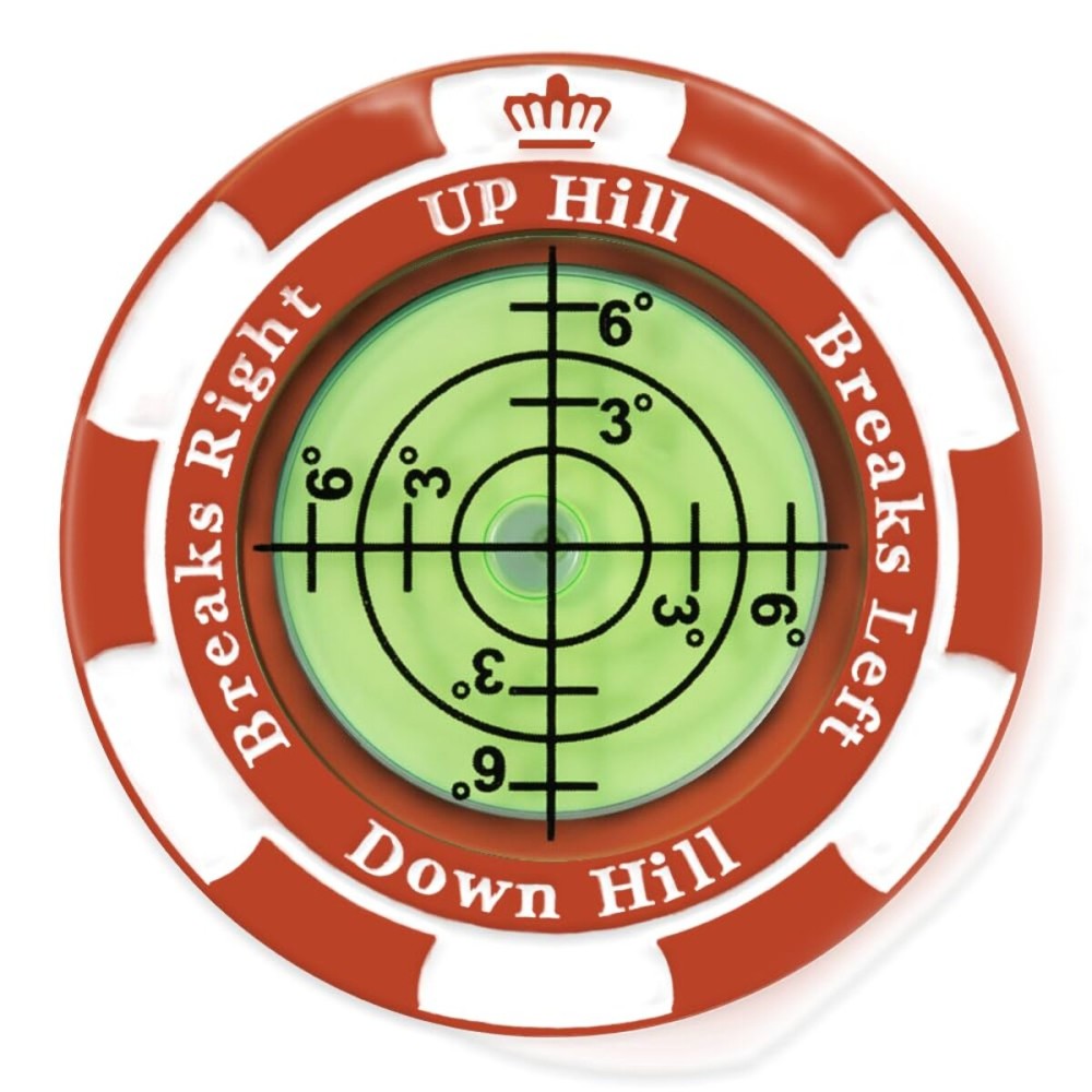 Prodigora SlopeMaster ProGreen Reader - Golf Ball Marker with High Precision Green Reading Aid Golf Accessories for Men Women (Red)