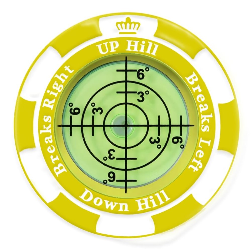 SlopeMaster ProGreen Reader - Golf Ball Marker with High Precision Green Reading Aid Golf Accessories for Men Women (Yellow)