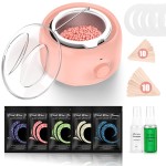 TIKESI Waxing Kit - Wax Warmer for Hair Removal, Hard Wax Kit with 14oz 5 Bags Hard Wax Beans for Full Body, Legs, Face, Eyebrows, Bikini, Brazilian Waxing Kit for Women Men