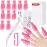 NXJ INFILILA Nail Clips to Remove Gel Polish, Gel Polish Remover Kit with 10Pcs Plastic Resuable Finger and Toe Nail Clips, Cuticle Timmer, 400Pcs Wipes, Files, Brush for Salon Supplies