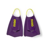 Arena Unisex Adult Powerfin Pro II Swim Training Fins Men and Women Silicone Short Blade Flippers Left/Right Customized, Plum/Arctic Lime, Size 12.5-13.5