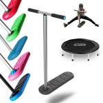 In Do The Trick Scooter Kickstart Classic - Black, Adjustable Handlebar 570/670mm, Ages 6-15 - Trampoline Scooter for Kids 6-15 & Adults, Tricks Indoors & Outdoors