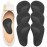 Gel Arch Support, 3 Pairs Shoe Insoles for Flat Feet, Reusable Arch Inserts for Plantar Fasciitis, Adhesive Arch Pad for Relieve Pressure and Foot Pain(Black)