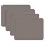 KVK Kids Silicone Placemat, KVK Baby Placemats for Kids Toddler Children Reusable Non-Slip Table Mats Baby Food Mats for Restaurant, 4 Pack, Gray