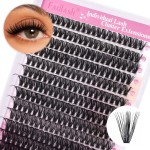 FADLASH DIY Lash Clusters Individual Eyeslash Extension Wispy Natural Look Eyelash Clusters D Curl Reusable Fluffy Eyelash Self Application at Home (40D-0.07D-12-18MIX)