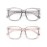 PANNER 2Pack Oversized Blue Light Blocking Glasses for Women Men Square Computer Eyeglasses Reduce Eyestrain(Transparent Grey+Apricot)