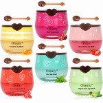 6 PCS Bee Lip Balm Lip Mask Honey Pot, Propolis Lip Mask Overnight Moisturizing Lip Balm with Stick, Sleeping Lip mask Hydrating Prevention Dry & Cracked, Reduce lip Lines
