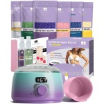 BLITZWAX Brazilian and Bikini Waxing Kit for Women, Hard Wax Warmer for Face, Legs, and Body, At Home Hair Removal Kit, Beginner Friendly, Quick Heating, 32pcs Wax Spatulas