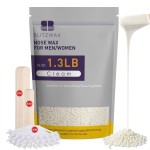 BLITZWAX 1.3lb Hard Wax Bead Kit for Men and Women Hair Removal, Cream Scent Wax Beans for Nose, Sensitive Skin, Brazilian, Body, Face, Waxing Pearls Bulk with 50pcs Sticks for Beginners and Home Use