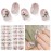 DUKASOU Semi Cured Gel Nail Strips, Longzhu Yarn | 28 pcs Gel Nail Strips Work with Any UV Lamp, Salon Quality UV Nails Stickers, Easy to Apply for Home Nails DIY