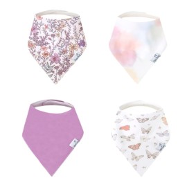 Copper Pearl Baby Bandana Drool Bibs for Drooling and Teething 4 Pack Gift Set Flora