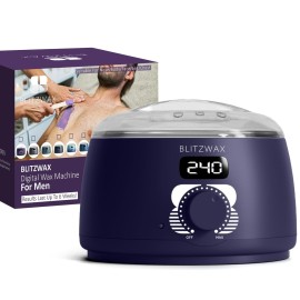 BLITZWAX Single Waxing Pot, Hard Wax Warmer for Face, Legs, Bikini, Brazilian and Body, for 16 oz, At Home Hair Removal Kit, for Men, Beginner Friendly, Quick Heating, Precise Temperature Control