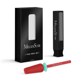 MelodySusie Super Cut Edition 5 in 1 Nail Drill Bits, 3/32\'\' Carbide Tungsten Multi-function Bits, Suitable for Manicure Pedicure Cuticle Gel Polishing, Red, Series Bit-M, Coarse