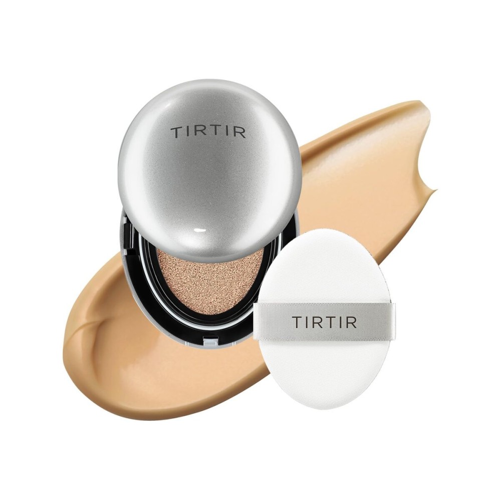 [*Mini Size*] TIRTIR Aura Glow Silver Cushion | Korean Cushion Foundation, (29N Natural Beige, 0.15 Fl Oz)