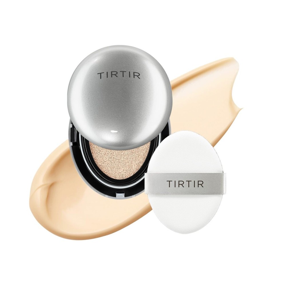 [*Mini Size*] TIRTIR Aura Glow Silver Cushion | Korean Cushion Foundation, (13N Fair Ivory, 0.15 Fl Oz)