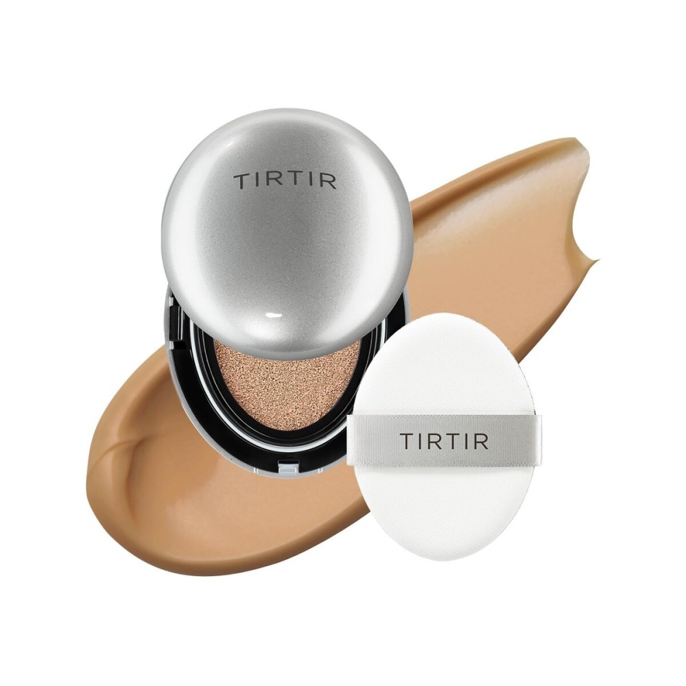 [*Mini Size*] TIRTIR Aura Glow Silver Cushion | Korean Cushion Foundation, (35N Walnut, 0.15 Fl Oz)
