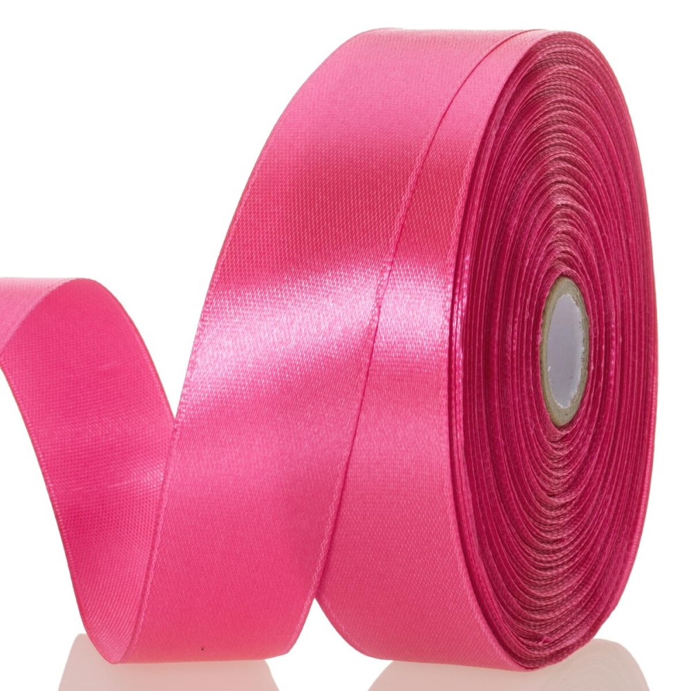 YASEO 1 Inch Rose Red Solid Satin Ribbon, 50 Yards Craft Fabric Ribbon for Gift Wrapping Floral Bouquets Wedding Party Decoration