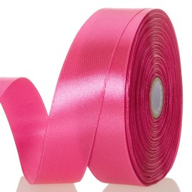 YASEO 1 Inch Rose Red Solid Satin Ribbon, 50 Yards Craft Fabric Ribbon for Gift Wrapping Floral Bouquets Wedding Party Decoration