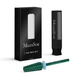 MelodySusie Super Cut Edition 5 in 1 Nail Drill Bits, 3/32\'\' Carbide Tungsten Multi-function Bits, Suitable for Manicure Pedicure Cuticle Gel Polishing, Green, Series Bit-M, Quadruple Coarse