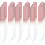 Honoson 24 Pcs Crystal Glass Nail Files Czech Glass Fingernail Files Professional Manicure Tool for Natural Nails, Gradient Rainbow Color Buffer Nail Care for Salon Gift, 9 x 1 x 0.3 cm(Rose Gold)