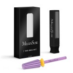 MelodySusie Super Cut Edition 5 in 1 Nail Drill Bits, 3/32\'\' Carbide Tungsten Multi-function Bits, Suitable for Manicure Pedicure Cuticle Gel Polishing, Purple, Series Bit-M, Double Coarse