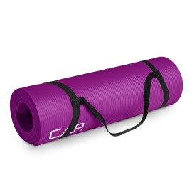 CAP Barbell Yoga Mat 1/2 Thick with Carrying Strap - High Density Exercise Mat for Yoga, Pilates, Stretching, Floor & Fitness Workouts - 68\'\'x24\'\'x1/2 | Wine