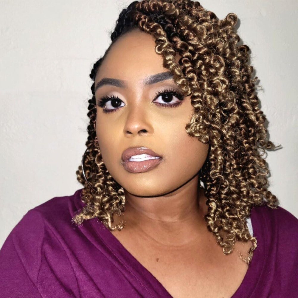 LOSMOEER 8 Packs Passion Twist Crochet Hair 8 Inch Pre-twisted Crochet Passion Twist Hair Pre-looped Crochet Braids Hair for Women Passion Twists Braiding Hair Synthetic Hair Extensions (T1B/30/27)