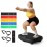SoftGym Vibration Plate Exercise Machine for Lymphatic Drainage,Power Vibrate Stand Shake Board 450 Lbs Capacity Whole Body Workout Waver with Resistance Bands Weight Loss Gifts for Women Men-Black