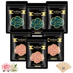 Wax Beads for Hair Removal, Bouvetan 1.3Lb/21oz Hard Waxing Beads for Brazilian Waxing, Waxing Beads for Eyebrow, Face, Bikini, Legs, Arms for Women Men Hair Removal with 10pcs Spatulas, 6 Packs