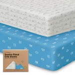 KeaBabies 2-Pack Organic Crib Sheets for Boys, Girls - 52x28 Fitted Crib Mattress Sheet Neutral, Breathable Jersey Cotton Cover for Baby Bed, Toddler Mattress, Soft & Cute Prints (KeaPixel)