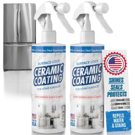 2-Pack Home Ceramic Coating for Stainless Steel, Glass and Countertops - Seal, Protect & Shine for the Kitchen & Bathroom - Fights Fingerprints, Grime and Stains in Your Life - 16 oz - Proof It Works