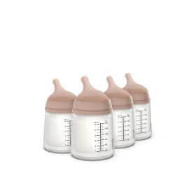 Suavinex Zero Zero Anti Colic Baby Bottle, No 1 Spanish Baby Bottle Brand, Minimizes Bottle Rejection & Nipple Confusion, Perfect for Breastfeeding Babies, 4 Pk 6 oz, Medium Tone, Adaptable Flow
