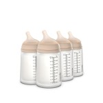 Suavinex Zero Zero Anti Colic Baby Bottle, No 1 Spanish Baby Bottle Brand, Minimizes Bottle Rejection & Nipple Confusion, Perfect for Breastfeeding Babies 4 Pk 9 oz, Light Tone, Medium Flow