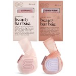 Kitsch Bar Soap Saver Bag - Patented Mesh Bag Soap Holder for Shampoo and Conditioner Bars - Extends Use & Prevents Soggy Mess - Recycled Mesh Beauty Pouch, Eco-Friendly - 2pc Set, Blush & Terracotta