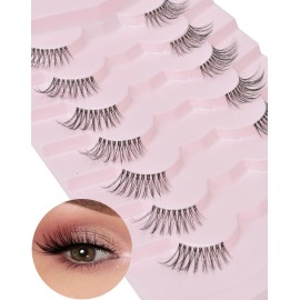 Wispy Half Lashes - Natural Corner Lashes 3/4 False Eyelashes Clear Band W07
