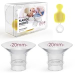 Nursi Luna Flange Inserts 20mm for 24mm Flange/Shield, Flange Sizing Kit Silicone Flange Insert, Reduce 24mm Nipple Tunnel Down to 13mm, Breastfeeding Essentials Kit for New Moms, 2PCS