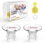 Nursi Luna Flange Inserts 15mm for 24mm Flange/Shield, Flange Sizing Kit Silicone Flange Insert, Reduce 24mm Nipple Tunnel Down to 13mm, Breastfeeding Essentials Kit for New Moms, 2PCS