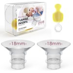 Nursi Luna Flange Inserts 18mm for 24mm Flange/Shield, Flange Sizing Kit Silicone Flange Insert, Reduce 24mm Nipple Tunnel Down to 13mm, Breastfeeding Essentials Kit for New Moms, 2PCS