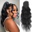 LUMIERE Drawstring Ponytail For Black Women Body Wave Ponytail Extension Human Hair Drawstring Ponytail For Black Women 85g 12A Remy Human Hair Natural Black 12 Inch