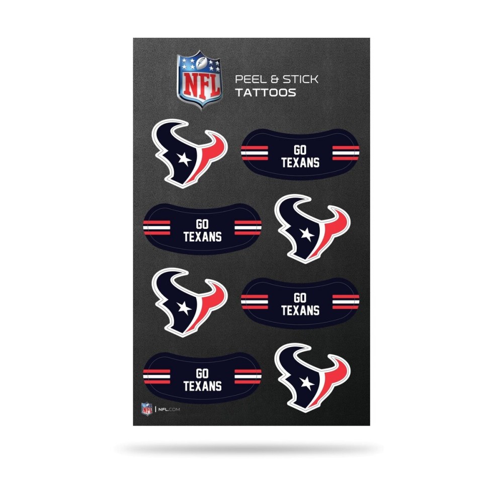 Rico Industries NFL Football Houston Texans Peel & Stick Temporary Tattoos - Eye Black - Game Day Approved!
