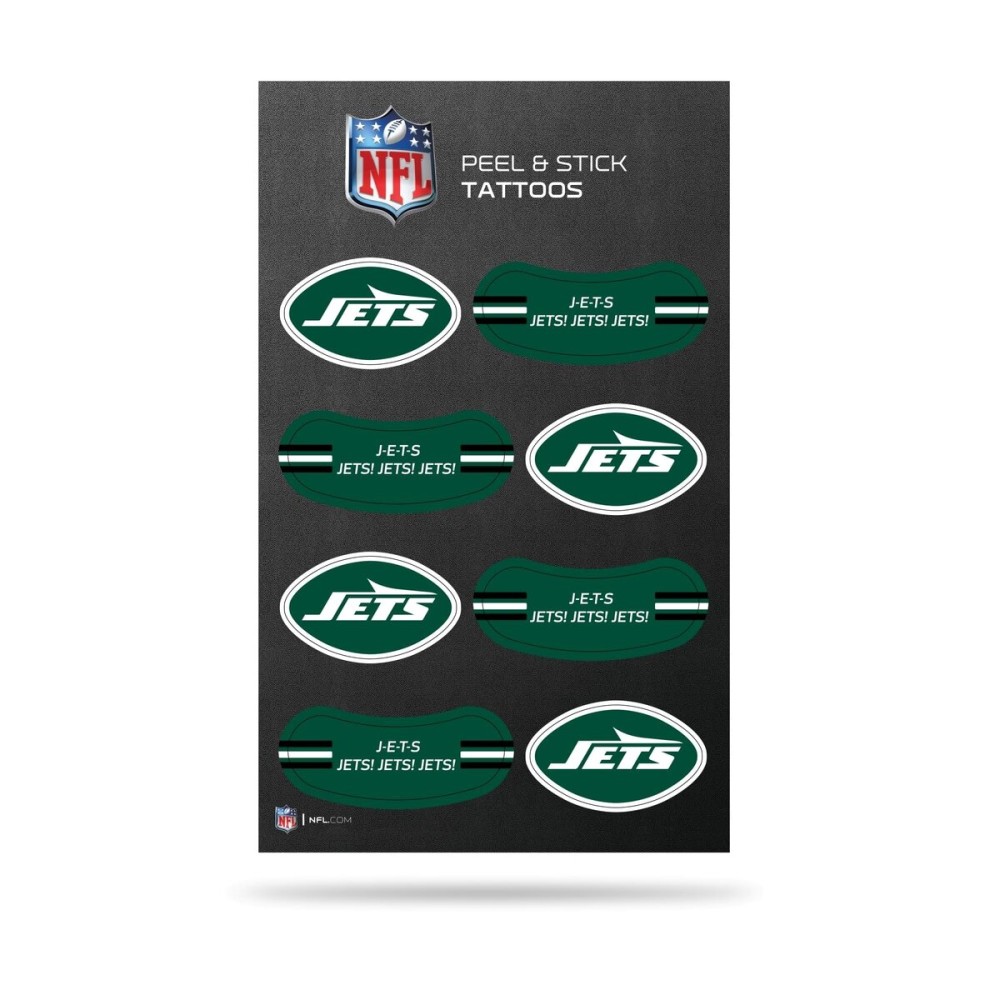 Rico Industries NFL Football New York Jets Peel & Stick Temporary Tattoos - Eye Black - Game Day Approved!