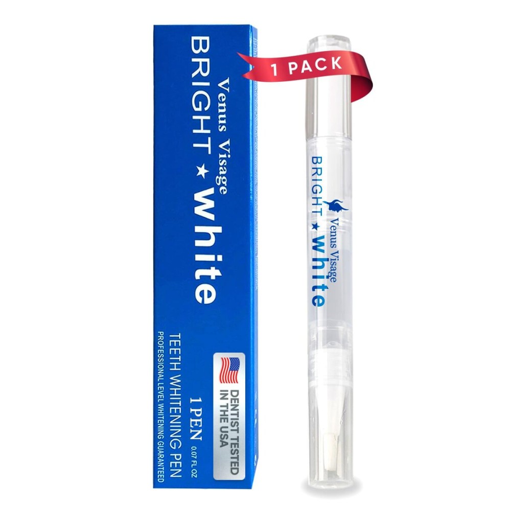Venus Visage Award Winning Teeth Whitening Pen, 10+ Uses - Teeth whitening Gel Professionally formulated - Best Teeth whitening kit Teeth Whitener - Low Sensitivity - Mint - 0.07 Fl Oz (Pack of 1)