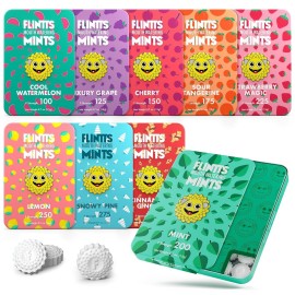 Flintts Mints Full House - Sugar Free Mouthwatering Mints for Dry Mouth Relief & Freshness - Vegan Oral Health Support with Sparkle Effect - Pocket Travel Saliva Substitute, Lozenges Alternative, Variety Pack