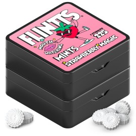 Flintts Mints Strawberry Stash - Sugar Free Mouthwatering Mints for Dry Mouth Relief & Freshness - Vegan Oral Health Support with Sparkle Effect - Pocket Travel Saliva Substitute, Lozenges Alternative, 2 Refill Packs