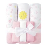 Viviland Baby Towels and Baby Wash Cloths Set Hooded Baby Towels Baby Wipes Absorbent Bath Face Towels Burp Cloths or Face Towels for Girl Boy 6-Pack Size 28 x 28 Inch(Sunshine)