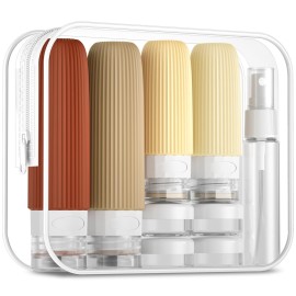 Mrsdry 16 Pack Travel Bottles Set, TSA Approved Leak Proof Silicone Squeezable Containers for Toiletries, Refillable Travel Accessories for Conditioner, Shampoo, Lotion & Body Wash Accessories