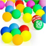 D-Xam 6, 30 or 50 Pack Colored or White Ping Pong Balls 40mm Table Tennis Ball for Games Arts Pong Balls for Party Pet Toys Teachers Must Have School Activities (50 Pack Color)