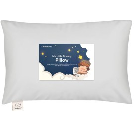 Toddler Pillow with Pillowcase - 13x18 My Little Dreamy Kids Travel Bed Pillows for Sleeping, Organic Cotton Small Pillowcase, Soft & Breathable, Machine Washable, Toddlers 2-5 years old (French Gray)